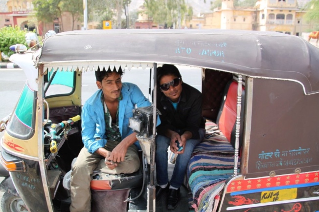 Conductores autorickshar en Jaipur